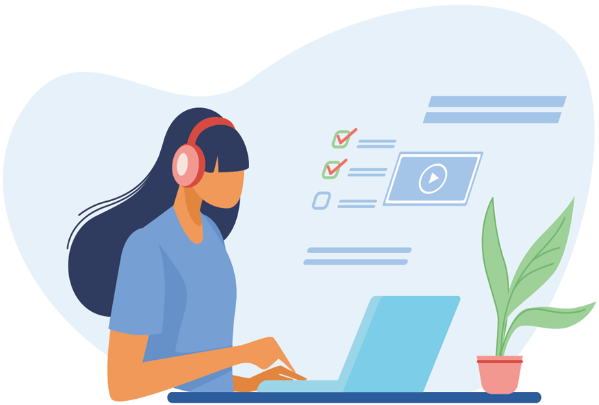 Woman working productively in office thanks to her endless communication options with Tel2's phone system for business